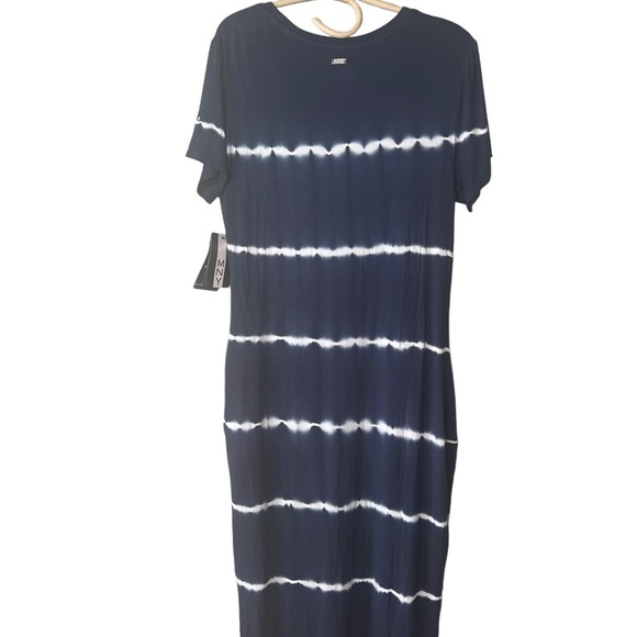 2 MNY Marc New York Midnight & Black Tie Dye Short Sleeve Midi Dress NEW - Picture 9 of 16